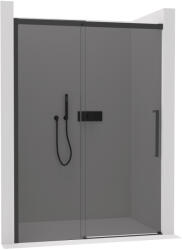 Cerano - Lantono B/J tolóajtó zuhanykabinhoz - 8 mm - Soft-Close - matt fekete, grafitüveg - 100x195 cm