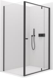 Cerano - Santini B/J zuhanykabin - 6 mm - matt fekete, átlátszó üveg - 140x100x195 cm - forgó