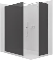Cerano - Zuhanykabin Onyx TL/P - 8 mm - négyzet alakú tartó - króm, grafitüveg - 150x80x200 cm
