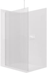 Cerano - Zuhanykabin Onyx Top Round bal/jobb - 8 mm - kerek tartó - matt fehér, rovátkolt üveg - 90x200 cm