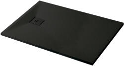 Cerano - Téglalap alakú zuhanytálca Pablo - SMC/ásványi kompozit - strukturált fekete matt - 140x90x3 cm