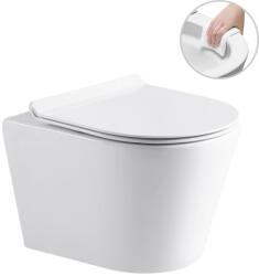 Cerano - Norbi fali WC, Rimless + Slim/UF ülőke - fényes fehér - 48, 5x36, 5 cm (CER-417380)