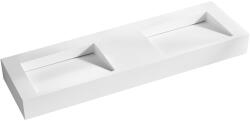 Cerano - Öntött márvány mosdó Piano - fali - matt fehér - 153x44 cm
