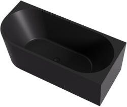 Cerano - Szabadon álló akril kád Bianco, jobb oldali - matt fekete - 150x75 cm