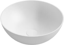 Cerano - Ovális öntött márvány mosdó - pulton - matt fehér - 40x40 cm