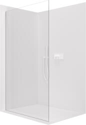 Cerano - Walk-in Crystal bal/jobb zuhanykabin - 8 mm - merevítő nélküli rendszer - matt fehér, átlátszó üveg - 90x200 cm