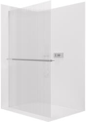 Cerano - Walk-in kristály zuhanyfal bal/jobb - 8 mm + polc/törölközőtartó - merevítő nélküli rendszer - króm, rovátkolt üveg - 100x200 cm