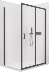 Cerano - Zuhanykabin Orlano B/J - 5 mm - matt fekete, átlátszó üveg - 110x70x195 cm - tolóajtó
