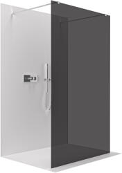 Cerano - Zuhanykabin Onyx Duo bal/jobb - 10 mm - négyzet alakú tartó - króm, grafitüveg - 130x200 cm
