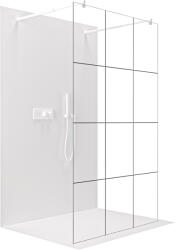 Cerano - Zuhanykabin Onyx Duo bal/jobb - 8 mm - kerek tartó - matt fehér, ipari üveg - 110x200 cm