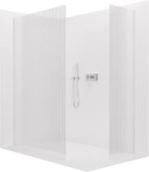 Cerano - Walk-in Crystal TL/P zuhanyfal - 8 mm - merevítő nélküli rendszer - króm, rovátkolt üveg - 140x90x200 cm