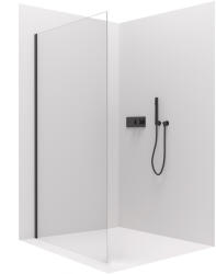 Cerano - Varone oldalfal B/J - 6 mm - matt fekete, átlátszó üveg - 90x195 cm