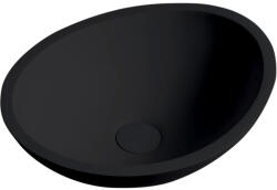 Cerano - Zara öntött márvány mosogató - pulton - matt fekete - 42x34 cm