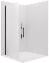 Cerano - Santoro oldalfal - jobb - 6 mm - matt fekete, tejüveg - 100x195 cm - egy darabból fix