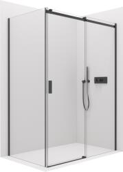 Cerano - Zuhanykabin Santoro B/J - 8 mm - matt fekete, átlátszó üveg - 110x80x195 cm - tolóajtó