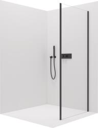 Cerano - Santini és Ferri oldalfal B/J - 6 mm - matt fekete, átlátszó üveg - 90x195 cm