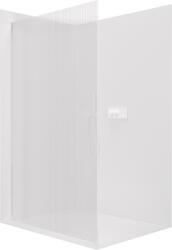 Cerano - Walk-in Crystal bal/jobb zuhanykabin - 8 mm - merevítő nélküli rendszer - matt fehér, rovátkolt üveg - 50x200 cm