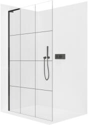 Cerano - Zuhanykabin kabin Onyx L-bal merevítővel - 8 mm - matt fekete, ipari üveg - 150x200 cm