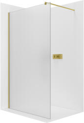 Cerano - Zuhanykabin Onyx kerek bal/jobb - 8 mm - kerek tartó - szálcsiszolt arany, matt üveg - 90x200 cm