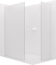 Cerano - Walk-in Crystal TL/P zuhanyfal - 8 mm - merevítő nélküli rendszer - matt fehér, tejüveg - 160x130x200 cm
