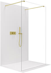 Cerano - Zuhanykabin Onyx Duo bal/jobb - 8 mm - négyzet alakú tartó - arany, átlátszó üveg - 110x200 cm