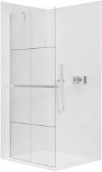 Cerano - Zuhanykabin Onyx YL/P - 8 mm + polc/törölközőtartó - króm, ipari üveg - 90x200 cm