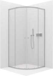 Cerano - Zuhanykabin Orso B/J - 6 mm - negyedkör alakú - R550 - króm, átlátszó üveg - 80x80x195 cm - tolóajtó