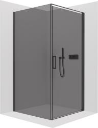 Cerano - Zuhanykabin Porte B/J - 8 mm - matt fekete, grafitüveg - 80x80x195 cm - forgatható