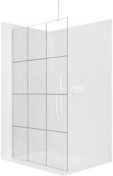 Cerano - Zuhanykabin Onyx Top Round B/J - 8 mm - kerek tartó - matt fehér, ipari üveg - 130x200 cm