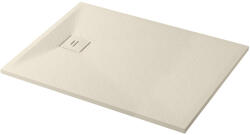 Cerano - Téglalap alakú zuhanytálca Pablo - SMC/ásványi kompozit - strukturált elefántcsont - 80x70x3 cm