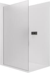 Cerano - Walk-in Crystal bal/jobb zuhanykabin - 8 mm - merevítő nélküli rendszer - matt fekete, matt üveg - 120x200 cm