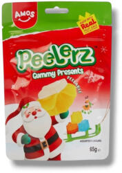 Amos Sweets Peelerz Christmas Presents gyümölcsös hámoztó gumicukor 65g - delfinbuvar