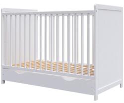  Patut copii din lemn Hubners Paula 120x60 alb cu sertar (PHPAU12ALS)