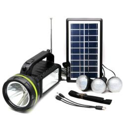 GDLite Kit solar portabil-Lanterna LED multifunctionala, radio, power bank : Culoare - negru/galben (GD-2000A)