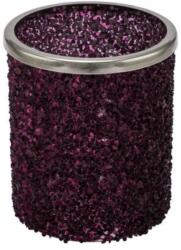 Gehlmann Üveg glitteres gyertyatartó lila 10,5x10,5x2,5 cm