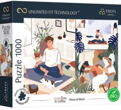 Trefl Yoga pisici și cafea 1000 10695 Puzzle