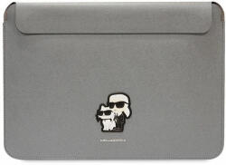 KARL LAGERFELD bag laptop 16" KLCS16SAKCPMG Saffiano Karl&Choupette laptop táska, ezüst