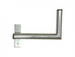 WFmetal Suport antenă pentru perete lângă fereastră cu curea, montare stânga, zinc galvanic, lungime 25cm, diametru 3.2cm (K25O32L)