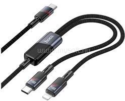 hoco. U139 adatkábel 2in1 Type-C - Type-C/lightning, 120cm, FEKETE (HOCO_U139) (HOCO_U139)