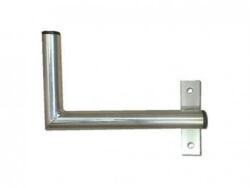 WFmetal Suport antenă pentru perete lângă fereastră cu curea, montare pe dreapta, zinc galvanic, lungime 25cm, diametru 3.2cm (K25O32P)