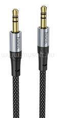 hoco. audió kábel (3.5mm jack - 3.5mm jack, 100cm, AUX, cipőfűző) FEKETE (HOCO_UPA26_JACK-JACK) (HOCO_UPA26_JACK-JACK)