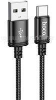 hoco. X89 adatkábel (USB - Type-C, 3A, gyorstöltő, 200cm, cipőfűző) FEKETE (HOCO_X89_USB_C_B_200) (HOCO_X89_USB_C_B_200)