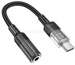 hoco. SPIRIT audió adapter kábel 3.5mm jack aljzat - Type-C, 15cm, FEKETE (HOCO_LS37) (HOCO_LS37)