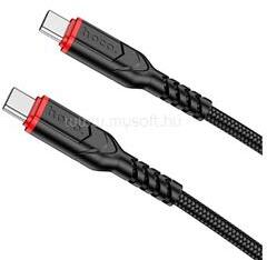 hoco. VICTORY adatkábel (Type-C - Type-C, 3A, 60W, PD gyorstöltő, 100cm, törésgátló, cipőfűző) FEKETE (HOCO_X59_TYPE-C_TYPE-C) (HOCO_X59_TYPE-C_TYPE-C)