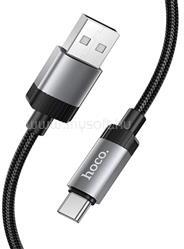 hoco. X117 adatkábel (USB - Type-C, 3A, gyorstöltő, 100cm, LED jelzés, cipőfűző) FEKETE (HOCO_X117_USB_C_B) (HOCO_X117_USB_C_B)