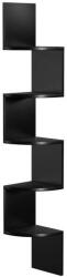 VASAGLE Raft colțar negru VASAGLE, 5 rafturi, 127, 5x20x20 cm (LBC072B01) Raft