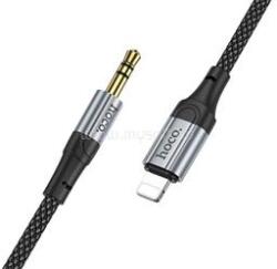 hoco. audió kábel (3.5mm jack - lightning, 100cm, AUX, cipőfűző) FEKETE (HOCO_UPA26_JACK-LIGHTNING) (HOCO_UPA26_JACK-LIGHTNING)