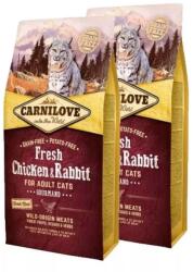 CARNILOVE Fresh Adult Cat Chicken & Rabbit Gourmand- Csirke és Nyúl Hússal 2x6kg