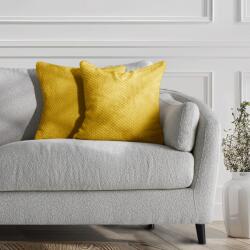  Díszpárnahuzat HENRY szín mustársárga jacquard dombornyomott motívum geometrikus 45x45 decoking