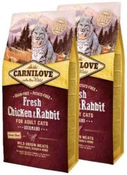 CARNILOVE Fresh Adult Cat Chicken & Rabbit Gourmand- Csirke és Nyúl Hússal 2x6kg - pepita